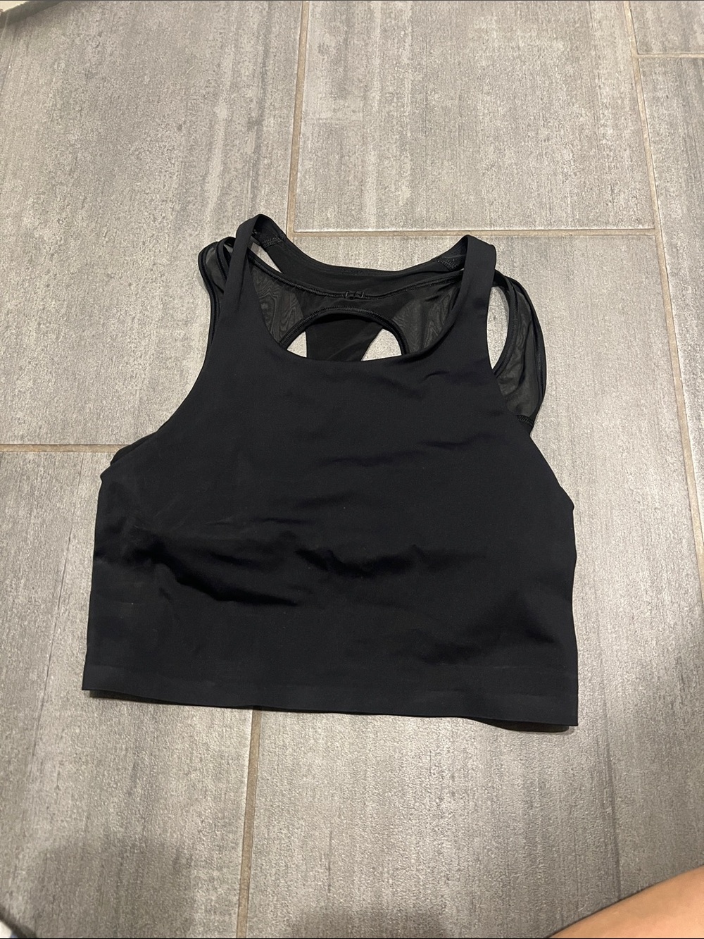 Lululemon Black Racerback Cropped Tank Top